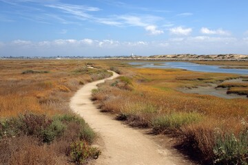 California Wetlands: Bolsa Chica Nature Reserve Scenic View of Coastal Estuary and Ecological Wildlife