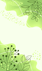 background with flowers and leaves in soft color