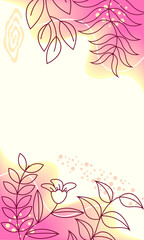 background with flowers and leaves in soft color