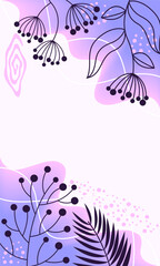 background with flowers and leaves in soft color
