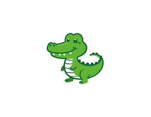 Fototapeta premium Happy Cartoon Crocodile Illustration.