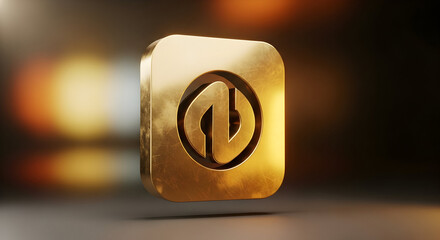 Golden App Icon, 3D Render