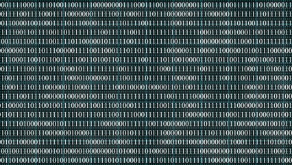Full screen of binary code with a subtle blue grid overlay data technology