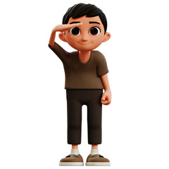 boy posing figuring something out 3d illustration