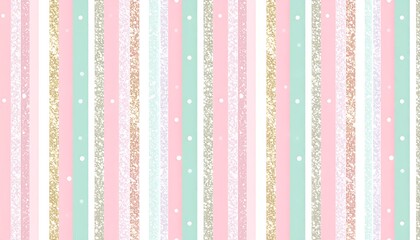 Pastel stripes with glitter and dots create a cheerful and festive background design