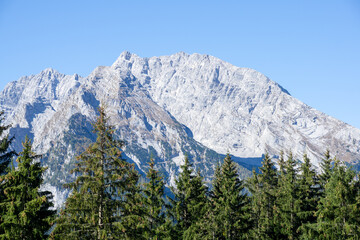 the Watzmann mountain in Germany in summer with its rugged cliffs