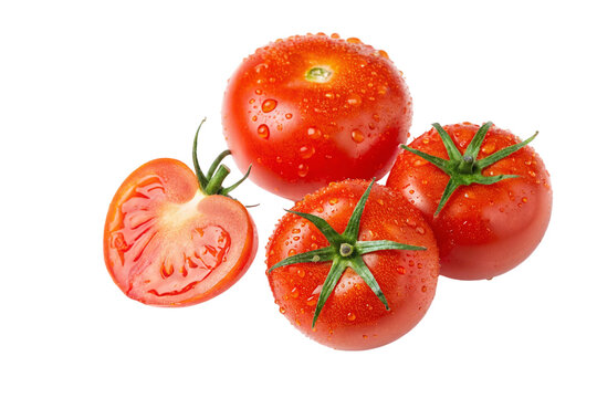 Fresh tomatoes with water droplets showcasing vibrant health and juicy organic goodness - Powered by Adobe