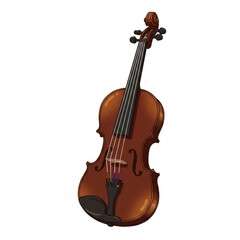 Fototapeta premium Brown Wooden Violin Illustration