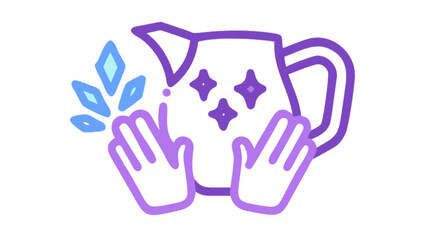 Obraz premium Cleaning service for home sparkling clean with hands washing and sanitizing the pitcher icon