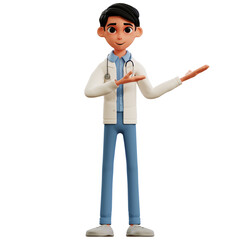doctor gesturing presentation 3d illustration