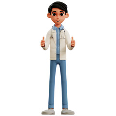 doctor giving two thumbs up 3d illustration
