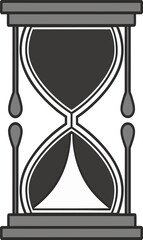 Fototapeta premium Hourglass with dark gray sand and gray frame time measurement