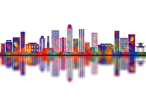 Zunyi China Skyline. Cityscape Skyscraper Buildings Landscape City Downtown Abstract Landmarks Travel Art