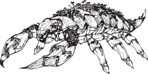 Vector sketch of a bull and horse illustration in black silhouette style