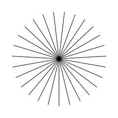 Obraz premium Radial stripes beam icon. Spokes with radiating stripes grid. Sunburst element. Radial radiation lines. Circular lines.