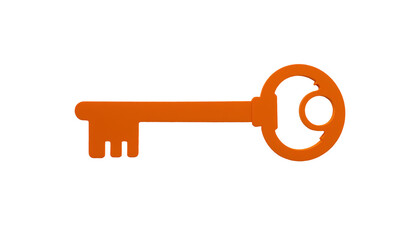 Flat Orange Key Illustration Isolated PNG