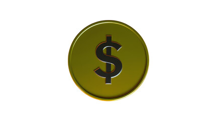 Obraz premium Olive Green Coin with Dollar Sign Illustration Isolated PNG