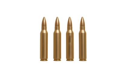 Golden Cartridges in Horizontal Row Illustration Isolated PNG