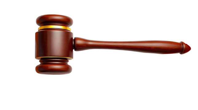 Formal Wooden Gavel Top View Illustration Isolated PNG