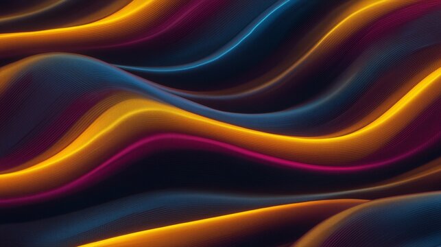 sleek abstract glass shapes with neon pink and black holographic light