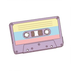Fototapeta premium Pastel Colored Cassette Tape Illustration