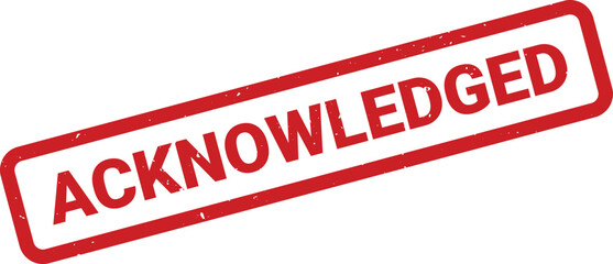 Acknowledged Red Stamp with Distressed Texture Indicating Approval or Confirmation