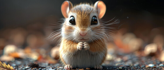 A Charming Animated Hamster with a Gentle Look