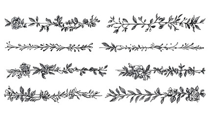 Obraz premium Collection of decorative elements and design motifs for creative projects isolated on white background 
