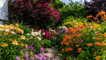 Vibrant flower garden path (1)
