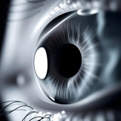 close up of eye lens