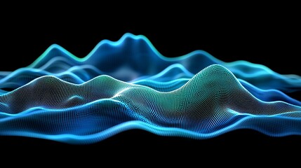 Abstract data visualization, dynamic wave patterns