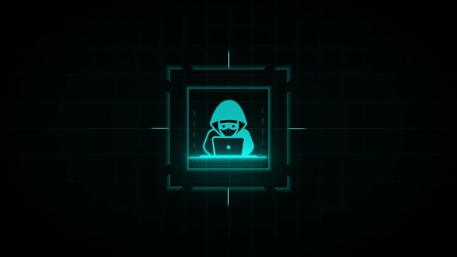 Futuristic Neon Grid H U D Element Cyan Square Frame with Digital Interface Overlay and Abstract Geometric Background for Technology and Sci Fi Concepts