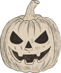 Hand-Drawn Jack O Lantern Illustration For Halloween Design