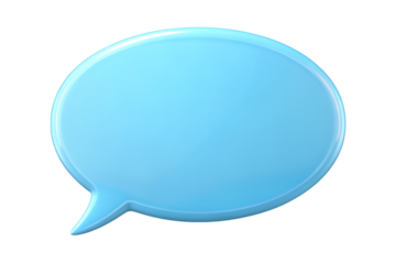 Light blue speech bubble isolated on a white background 
