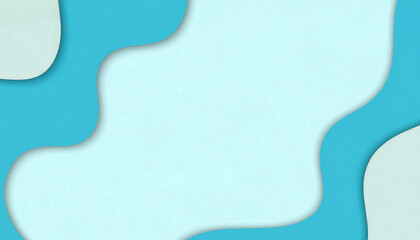 Abstract Waves Background in Soft Blue and Light Blue Tones with Rounded Organic Shapes and Subtle Shadow Effects