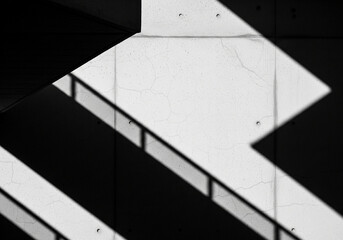 Geometric Shadows and Light Abstract Black and White Architectural Composition