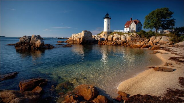 Gloucester Massachusetts. Annisquam Lighthouse - Beacon of Massachusetts Coast