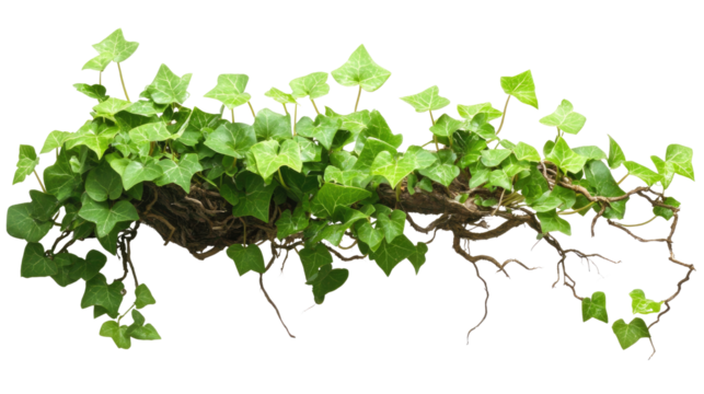 Elegant curl of intertwined green vines with natural twisting pattern isolated on white background
