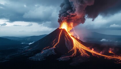 Volcanic Lightning Eruption