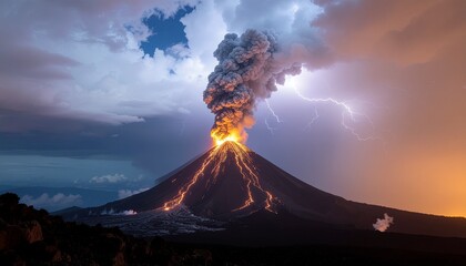 Volcanic Lightning Eruption
