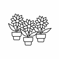 Flower vector icon with outline. Flower symbol.