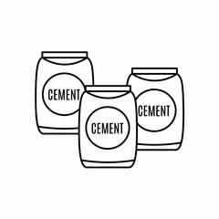 Cement vector icon with outline. Cement symbol.