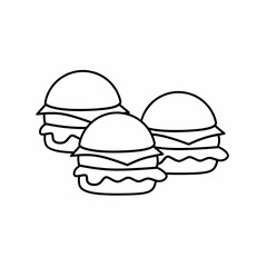 Burger vector icon with outline. Burger symbol.