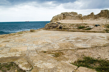 Nora, Ruins of the Phoenician, Punic, and Roman City. Pula, Cagliari, Sardinia. Italy