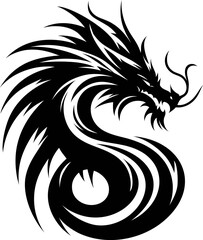 Dragon Tribal Tattoo Design Initial S