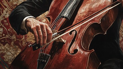 Obraz premium Cello performance close-up