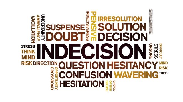 indecision animated word cloud-text design animation tag kinetic typography seamless loop.