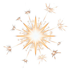Fototapeta premium Golden Radiant Burst with Transparent Background, Glossy Starburst Design Element