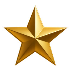 Obraz premium Golden Star with Glossy Finish, Transparent Background, 3D Realism Design Element