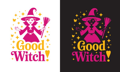 GOOD WITCH vector t-shirts design vector style 